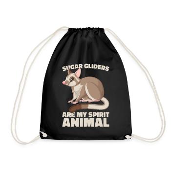 Flying Squirrel Suger Glider Short-headed Glider - Drawstring Bag - black - Front