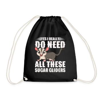 Flying Squirrel Suger Glider Short-headed Glider - Drawstring Bag - black - Front