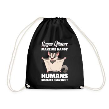 Flying Squirrel Suger Glider Short-headed Glider - Drawstring Bag - black - Front