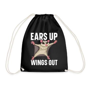 Flying Squirrel Suger Glider Short-headed Glider - Drawstring Bag - black - Front