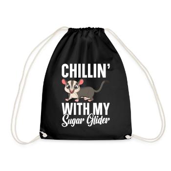 Flying Squirrel Suger Glider Short-headed Glider - Drawstring Bag - black - Front