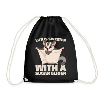 Flying Squirrel Suger Glider Short-headed Glider - Drawstring Bag - black - Front