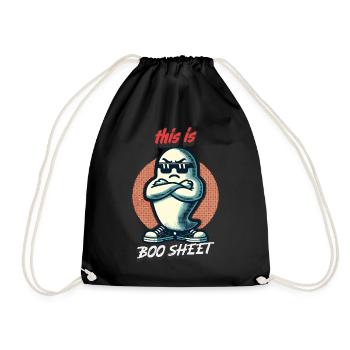 Funny Halloween Boo Sheet Ghost Style - Drawstring Bag - black - Front