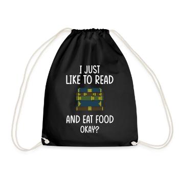 Book Books Library Reading Literature Read Books - Drawstring Bag - black - Front