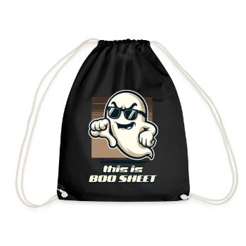 Funny Halloween Ghost This Is Boo Sheet - Drawstring Bag - black - Front