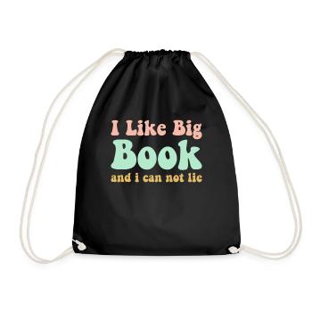 Book Books Library Reading Literature Read Books - Drawstring Bag - black - Front