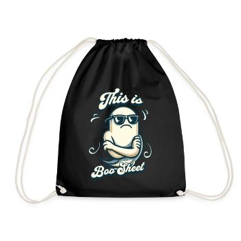 Funny Halloween Boo Sheet Ghost - Drawstring Bag - black - Front
