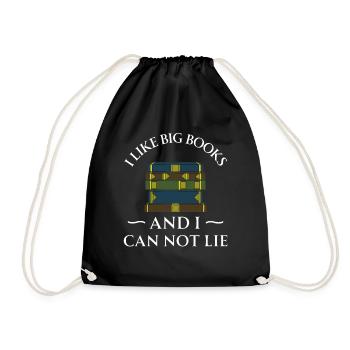 Book Books Library Reading Literature Read Books - Drawstring Bag - black - Front