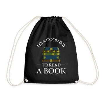 Book Books Library Reading Literature Read Books - Drawstring Bag - black - Front