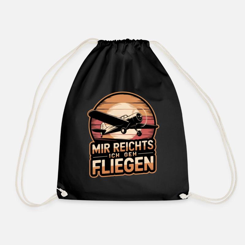 Mir Reichts Ich Geh Fliegen Pilot Flugzeug Piloten - Turnbeutel - Schwarz