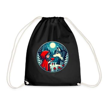 Conte de fées Petit Chaperon Rouge Loup Enfants Mignon Fantaisie - Sac de sport léger - noir - Devant