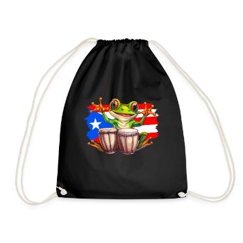 Puerto rican coqui frog taino - Turnbeutel - Schwarz - Vorne