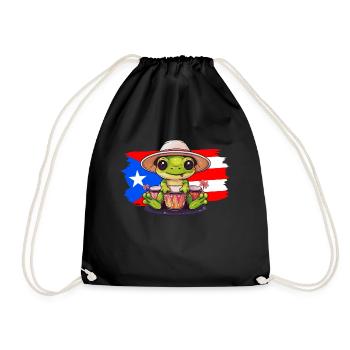 Puerto rican coqui frog taino - Turnbeutel - Schwarz - Vorne