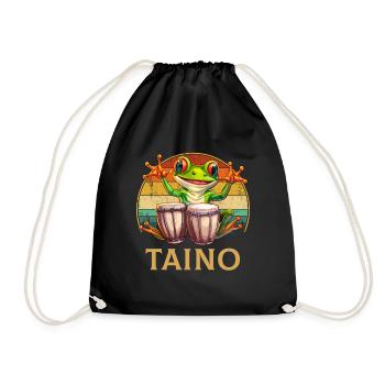 Puerto rican coqui frog taino - Turnbeutel - Schwarz - Vorne