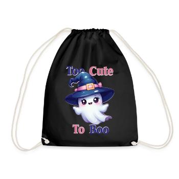 Entzückender Geist im Hexenhut – Too Cute to Boo - Turnbeutel - Schwarz - Vorne