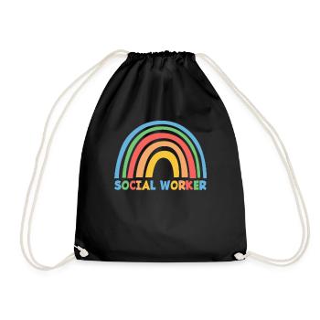 Soziale Arbeit Regenbogen Text - Turnbeutel - Schwarz - Vorne