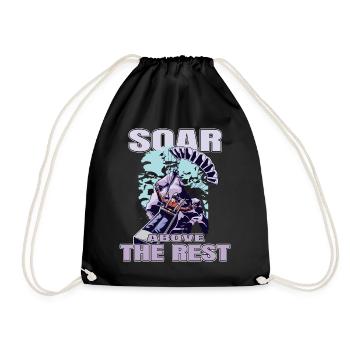 Soar Above the Rest – Paragliding Design - Drawstring Bag - black - Front