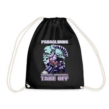 Paragliding – Where Dreams Take Off - Drawstring Bag - black - Front