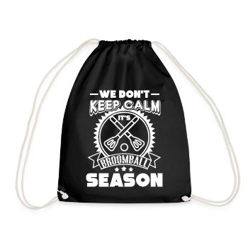 It's Broomball Season - Drawstring Bag - black - Front