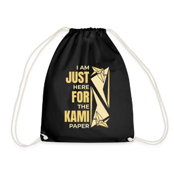 Nur hier für das Kami Papier Falten Eule Papier - Turnbeutel - Schwarz - Vorne