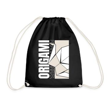 Falten Eule Papierkranich Meister Origami - Turnbeutel - Schwarz - Vorne