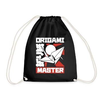 Origami Master Papierkranich Falteul Meister - Turnbeutel - Schwarz - Vorne