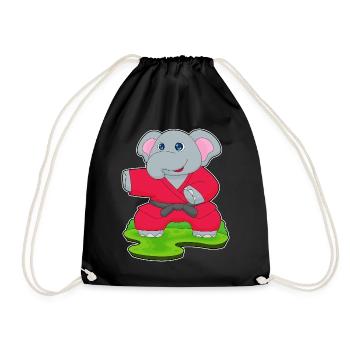 Elephant Karate Martial Arts - Drawstring Bag - black - Front