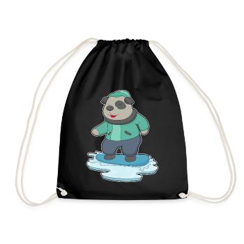 Hund Snowboarder Snowboard - Turnbeutel - Schwarz - Vorne