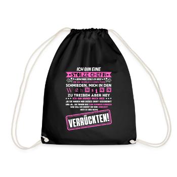 a proud of a troop of crazy - Drawstring Bag - black - Front