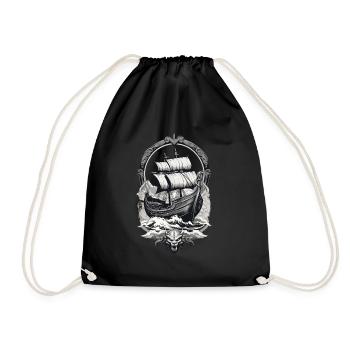 Adventurous Viking journey on the high seas - Drawstring Bag - black - Front