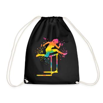 Hurdle Run Obstacle Course Kids Hurdle Run - Drawstring Bag - black - Front