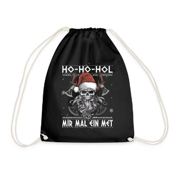 Ho Ho Let's get a mead - Drawstring Bag - black - Front