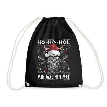 Ho Ho Let's get a mead - Drawstring Bag - black - Front