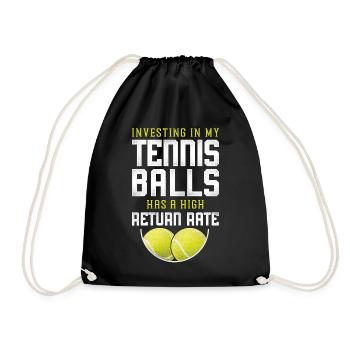 Funny Tennis Player Racket Pun - Drawstring Bag - black - Front