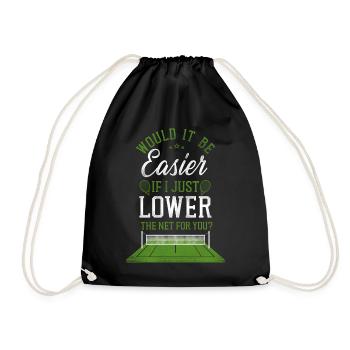 drôle de raquette de joueur de tennis - Sac de sport léger - noir - Devant