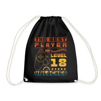 THE BEST PLAYER LEVEL 18 UNLOCKED - Turnbeutel - Schwarz - Vorne