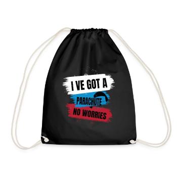 Solitude Up in the Sky – Paragliding - Drawstring Bag - black - Front