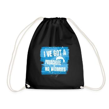 I've Got a Parachute – No Worries - Turnbeutel - Schwarz - Vorne