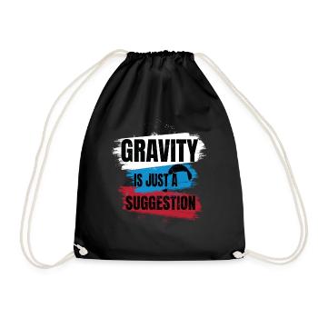 Gravity Is Just a Suggestion – Paragliding - Drawstring Bag - black - Front