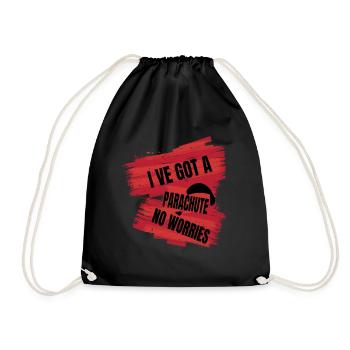 I've Got a Parachute – No Worries - Turnbeutel - Schwarz - Vorne