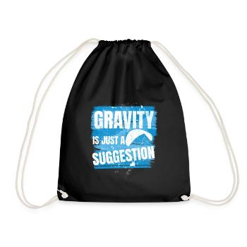 Gravity Is Just a Suggestion – Paragliding - Drawstring Bag - black - Front