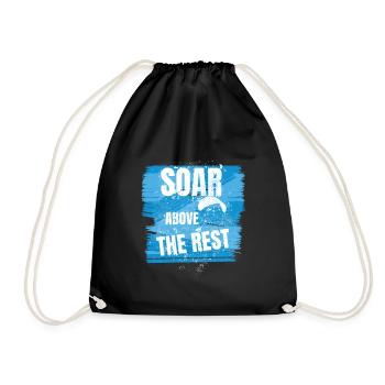 Soar Above the Rest – Paragliding Design - Drawstring Bag - black - Front
