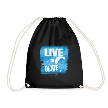 Live to Glide – Paragliding Passion - Turnbeutel - Schwarz - Vorne
