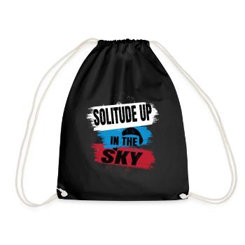 Solitude Up in the Sky – Paragliding - Drawstring Bag - black - Front
