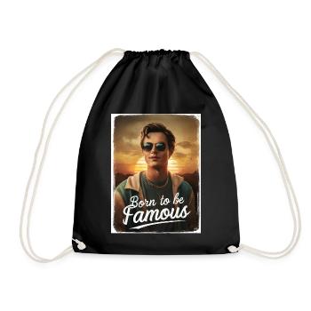 Geboren, um berühmt zu werden Junge Sunrise coole Sonnenbrille - Turnbeutel - Schwarz - Vorne