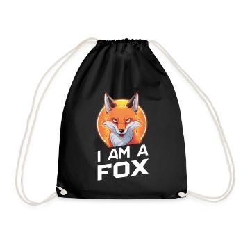 I am a fox - Drawstring Bag - black - Front