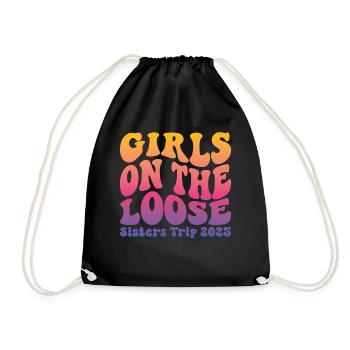 Girls On The Loose Sisters' Trip 2025 - Drawstring Bag - black - Front