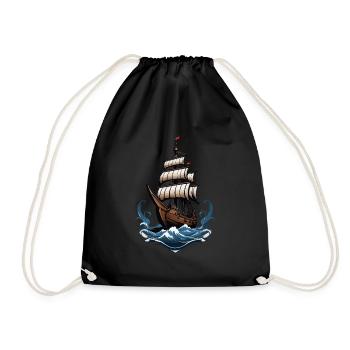 Voilier majestueux en haute mer - Sac de sport léger - noir - Devant