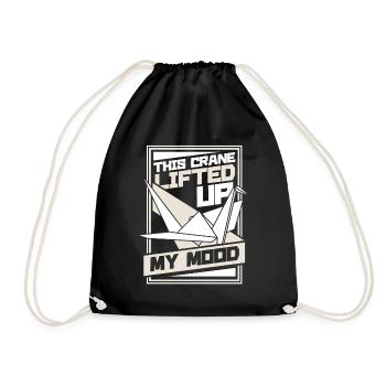 Cette grue a soulevé mon humeur grue en papier pliage - Sac de sport léger - noir - Devant