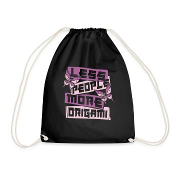 moins de personnes plus d’origami hibou grue en papier pliage - Sac de sport léger - noir - Devant